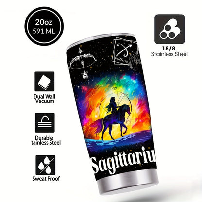 Insulated Tumbler 20oz Zodiac Sign 304 Stainless Steel with Lid, Straw and 12 Horoscope Options