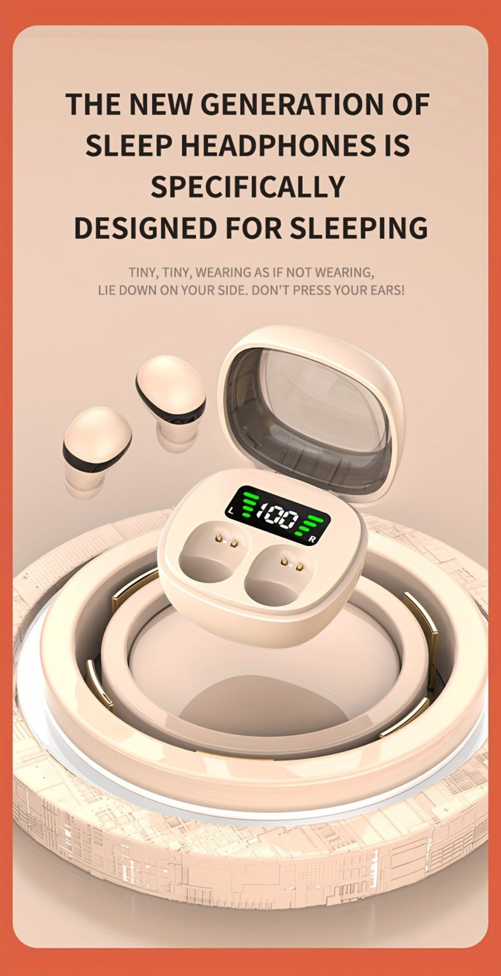 Wireless Earbuds Ultra-Small In-Ear with Touch Control, Built-In Mic and LED Case in Three Colors