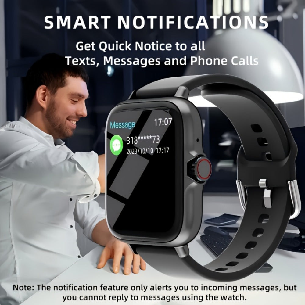 Smartwatch with Bluetooth Calling 1.91" AMOLED HD Touch Screen, Voice Assistant, Music Playback, Built-in Mic & Speaker, Multi-Sport