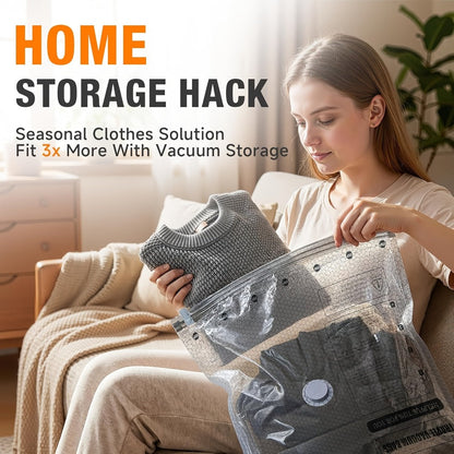 Travel Compression Bags with Pump 24 Pack – Vacuum Storage Pouches for Clothing, Space Saving Packing Bags for Suitcase Backpack