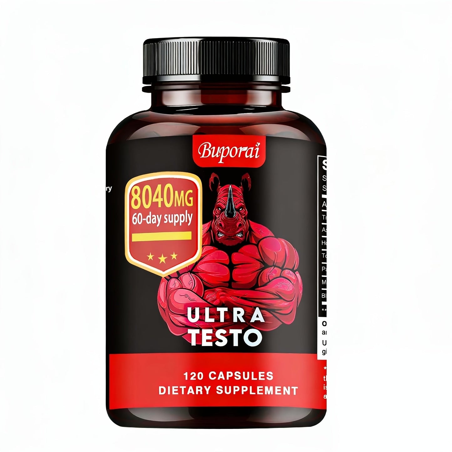 Ashwagandha Tongkat Ali Supplement for Men with Maca Root, Ultra Testo Triple Adaptogen Formula for Testosterone Support