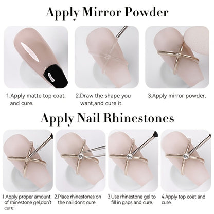 Nail Rhinestone Adhesive Gel 2pcs 0.34oz Clear Sticky Glue for 3D Nail Art Gems Charms Crystals Drill Jewelry
