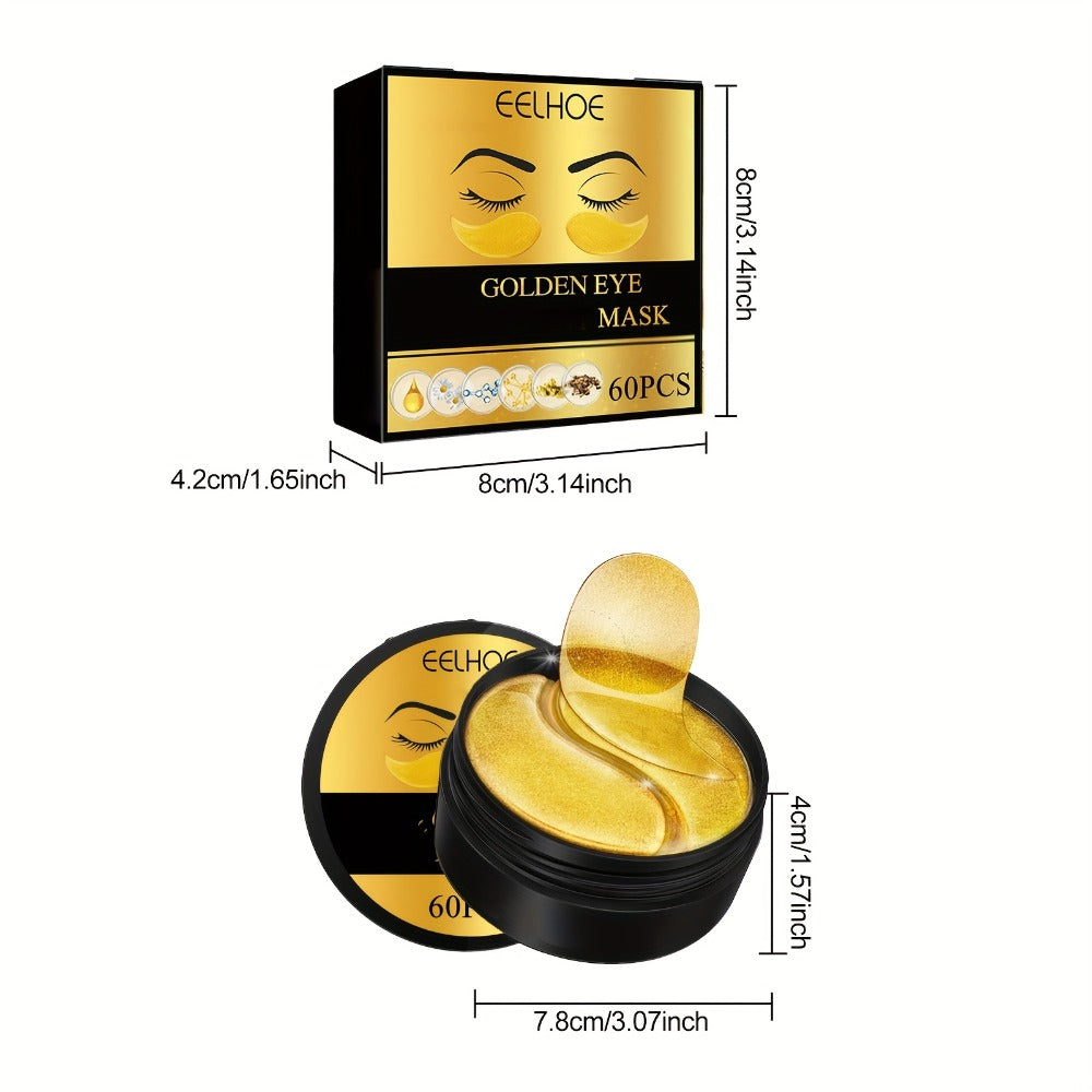 Under Eye Patches 120pcs (2 Boxes) with Hyaluronic Acid, Collagen & Glycerin – Gold Eye Mask for Dark Circles, Puffiness & Fine Lines