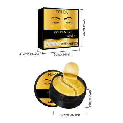 Under Eye Patches 120pcs (2 Boxes) with Hyaluronic Acid, Collagen & Glycerin – Gold Eye Mask for Dark Circles, Puffiness & Fine Lines
