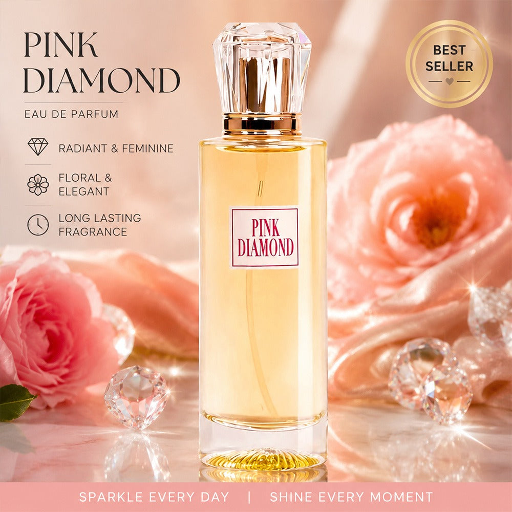 Pink Diamond Eau de Parfum Spray, 3.4 fl oz Bottle with Aldehyde, Lily and Orange Scent Notes