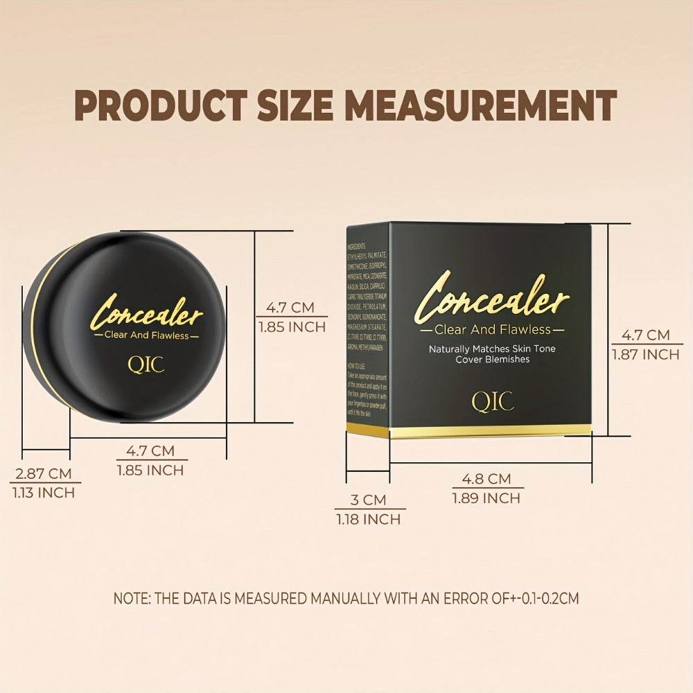 Concealer Cream Set 2pcs Full Coverage – Waterproof Matte Finish, Plant-Based Squalane, Buildable Coverage for Dark Spots