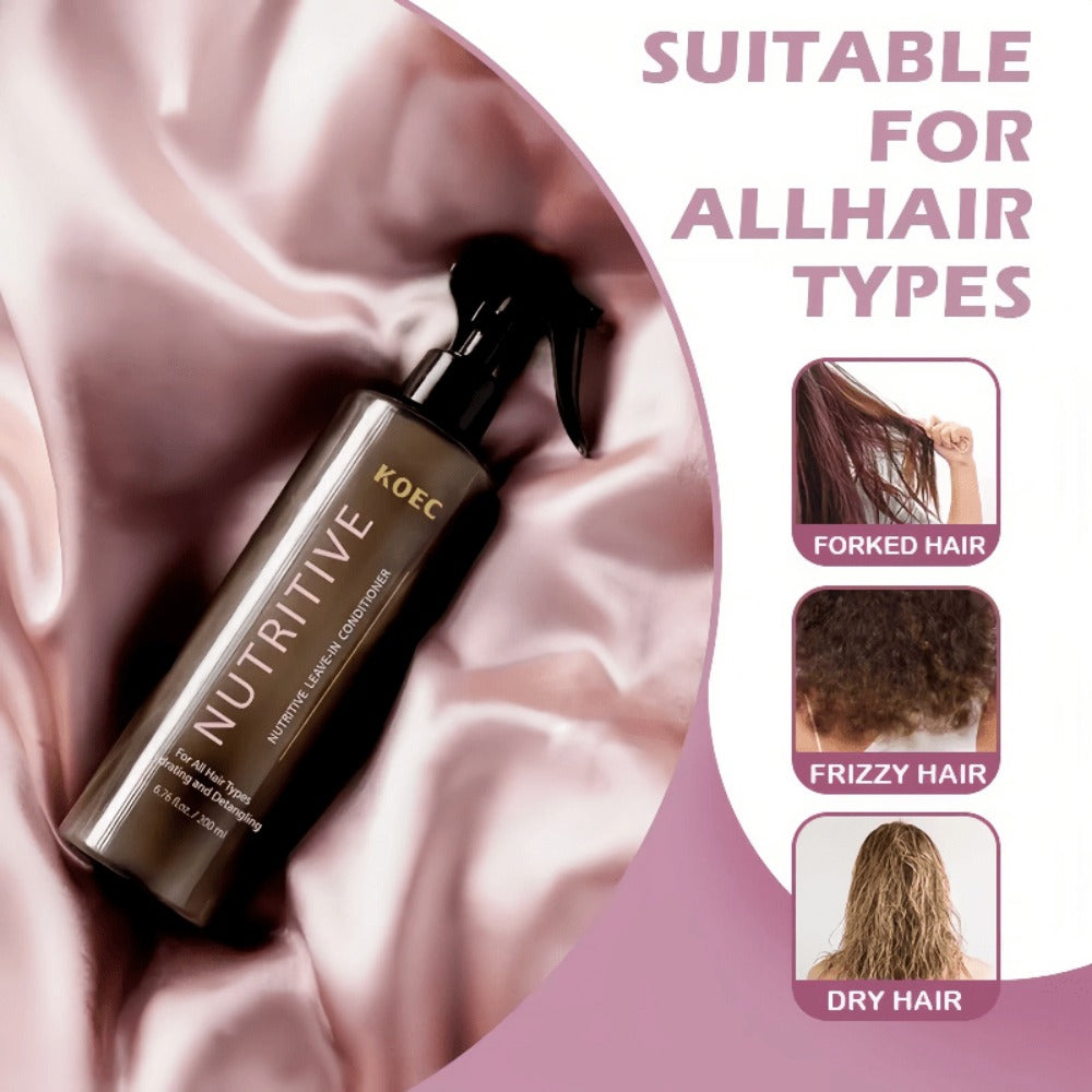 Keratin Biotin Leave-In Conditioner 6.76oz, Anti-Frizz Detangler with Argan Oil & Plant Extracts