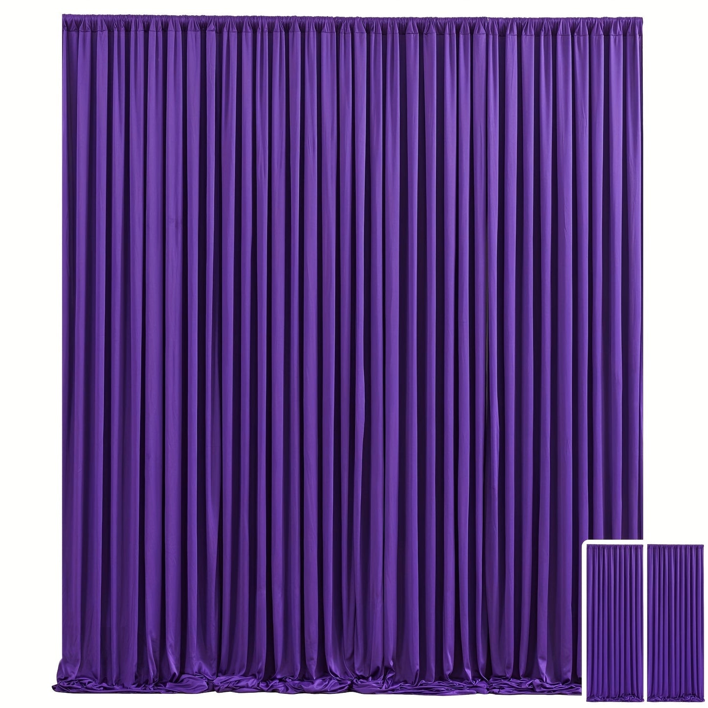Party Backdrop Curtains 2-Pack 59x85 Inch, Non-Transparent Wrinkle-Free Fabric with Pole Pocket for Wedding