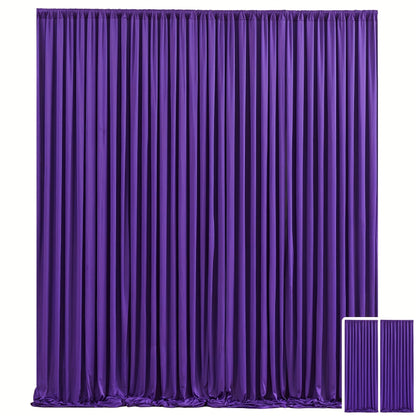 Party Backdrop Curtains 2-Pack 59x85 Inch, Non-Transparent Wrinkle-Free Fabric with Pole Pocket for Wedding