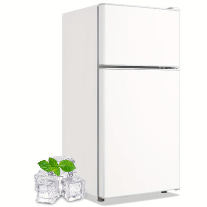 Mini Refrigerator with Freezer, 2.4 Cu Ft Double Door Small Fridge with Removable Shelves & Adjustable Feet