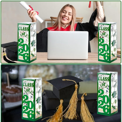 Graduation Centerpiece Set 6pcs Class of 2026 – Decorative Lantern Box Table Decorations for High School & College Graduation Party