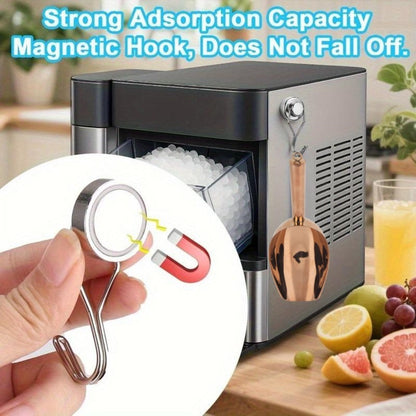 Ice Scoop Stainless Steel with Magnetic Hook Rose Gold Finish Compatible with GE Profile Opal Ice Maker Granular Ice Maker Unit Refrigerator