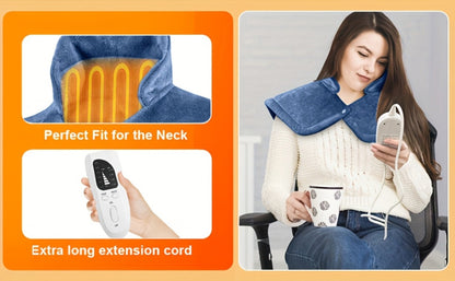 Graphene Heating Shawl Wrap Blanket - Ultra- Coral Fleece Temperature-Regulating Neck Back Shoulder Warmer