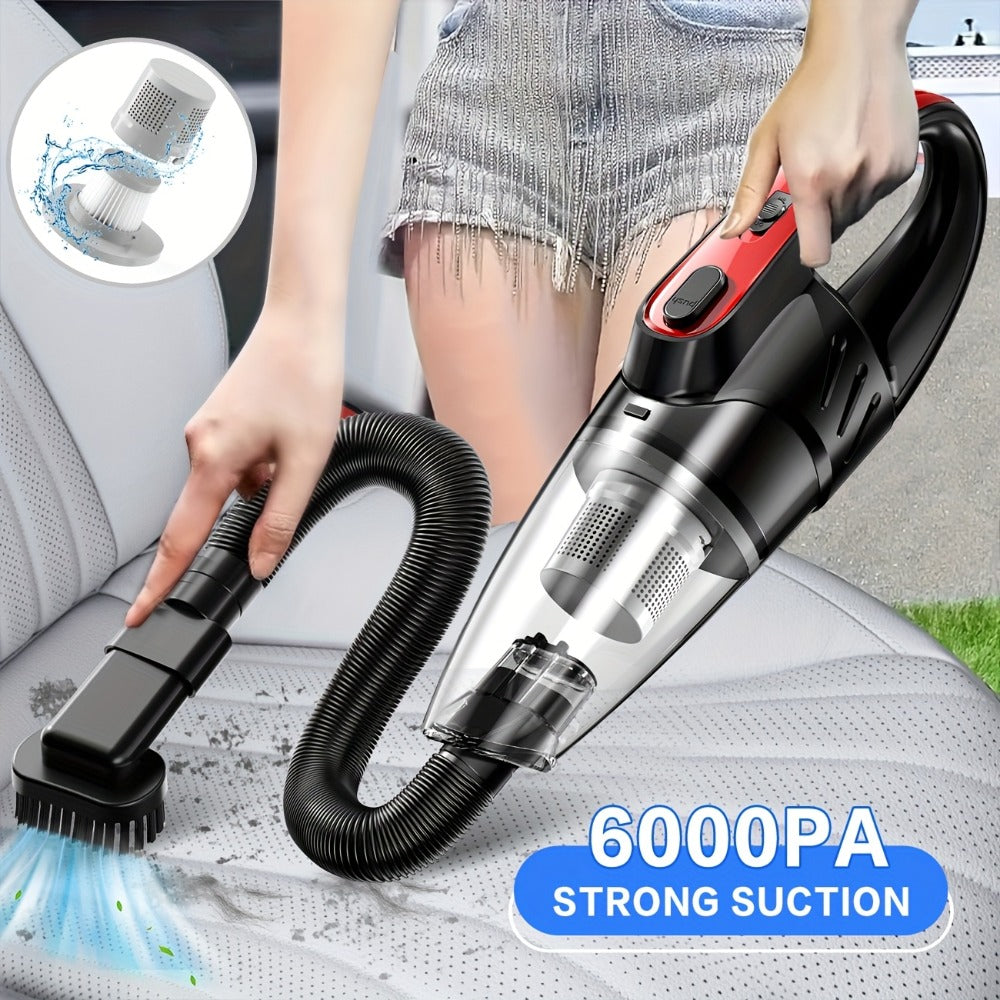 Model 807 Cordless Car Vacuum Cleaner with 6000Pa Pictured Rating, Five Accessories and Six Color Configurations