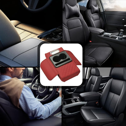 Center Console Armrest Organizer with Two Cup Holders, Tissue Slot, Side Pockets and Eight Color or Trim Options