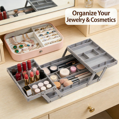 Two-Row Cantilever Drawer Organizer with Two- or Three-Layer Expandable Storage Configurations