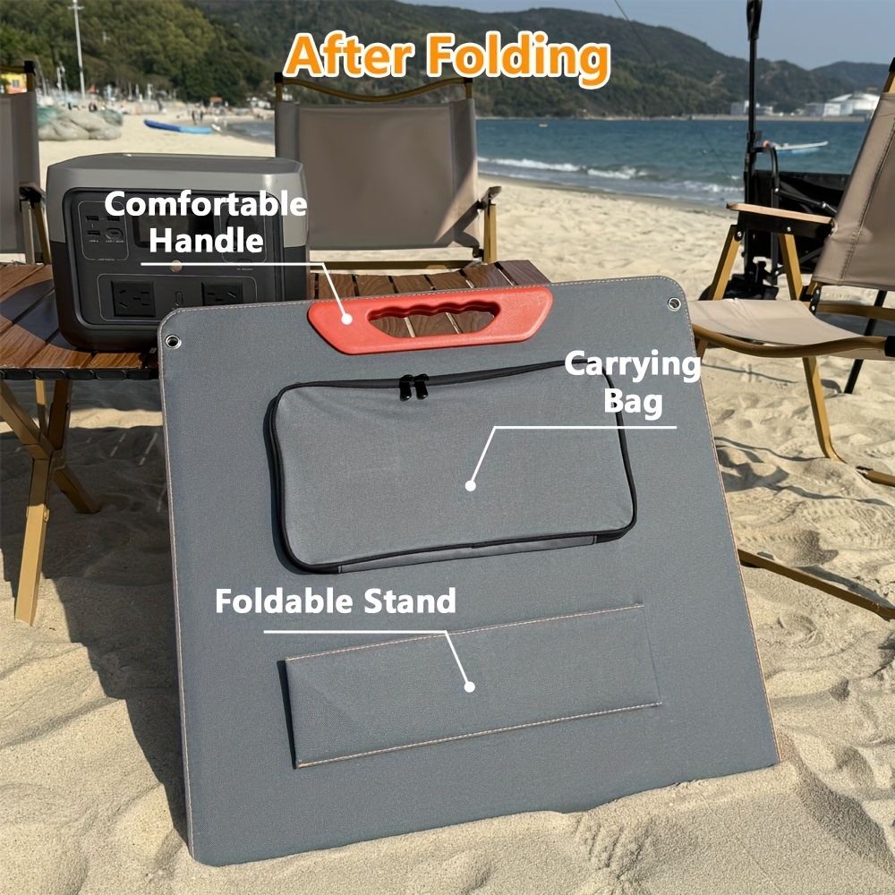 Foldable Solar Panel 200W 23.5% High Efficiency 20V Portable with 2 Brackets Solar Cable for Camping RV for Garden, Patio and Yard Use