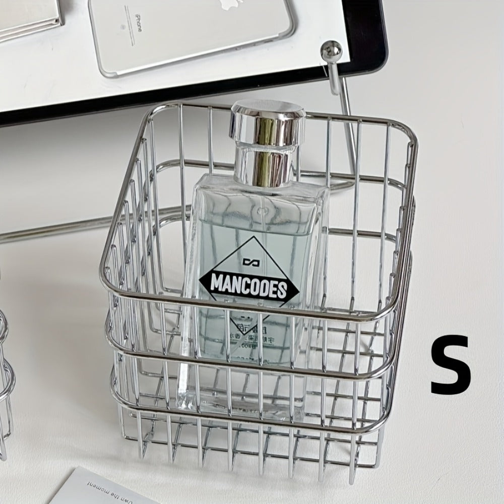 Open-Weave Storage Basket Organizer in Size S for Bathroom, Kitchen, Desk or Bedroom Shelves