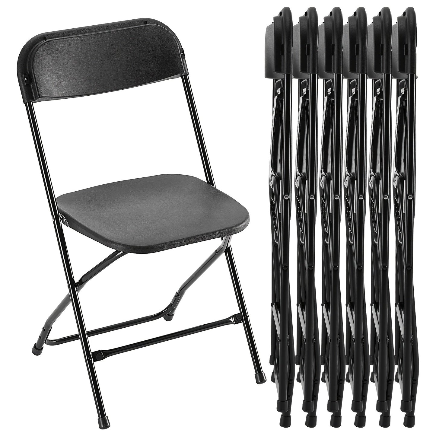 White or Black Molded-Seat Folding Chair Sets in 4, 6, 8, 10 or 20-Piece Checkouts Pictured