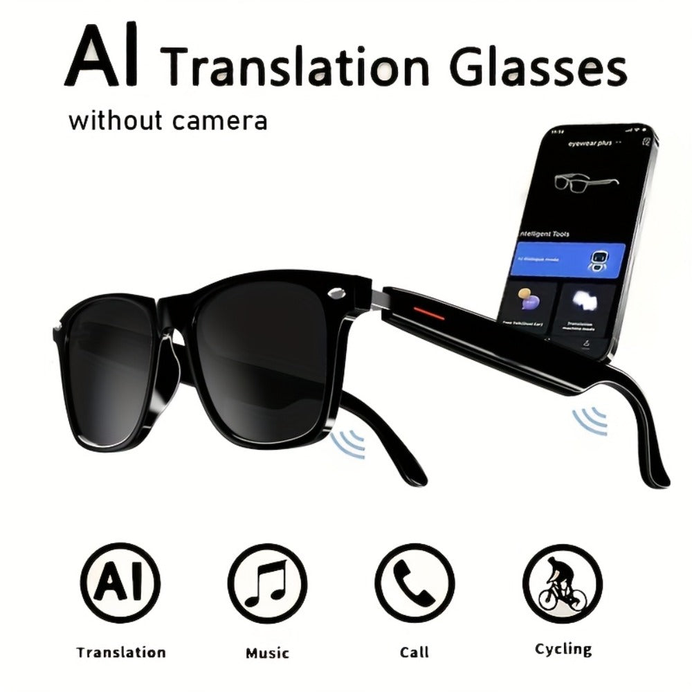 Smart Glasses 4K Camera Variant with Translation, Object Recognition, Open-Ear Audio and USB-C Charging