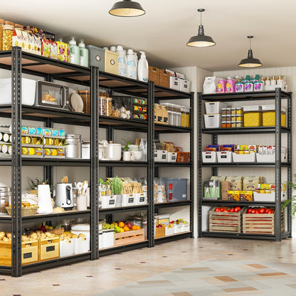 5-Tier Metal Shelving Unit for Entryways, Bedrooms and Living Spaces, with the Listed Configuration