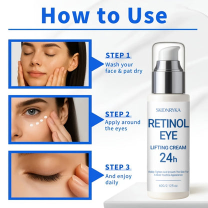 Eye Cream for Dark Circles & Puffiness 2 Pcs – Firming Hyaluronic Acid Eye Gel with Collagen Retinol Caffeine