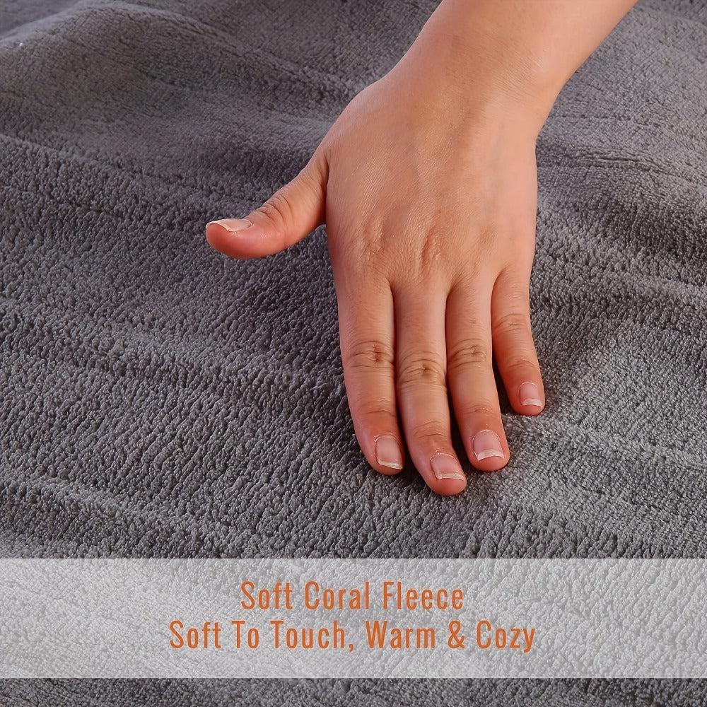Heated Mattress Pad Queen King Twin Full, Coral Fleece Electric Bed Warmer Under Blanket with 4 Heating Levels