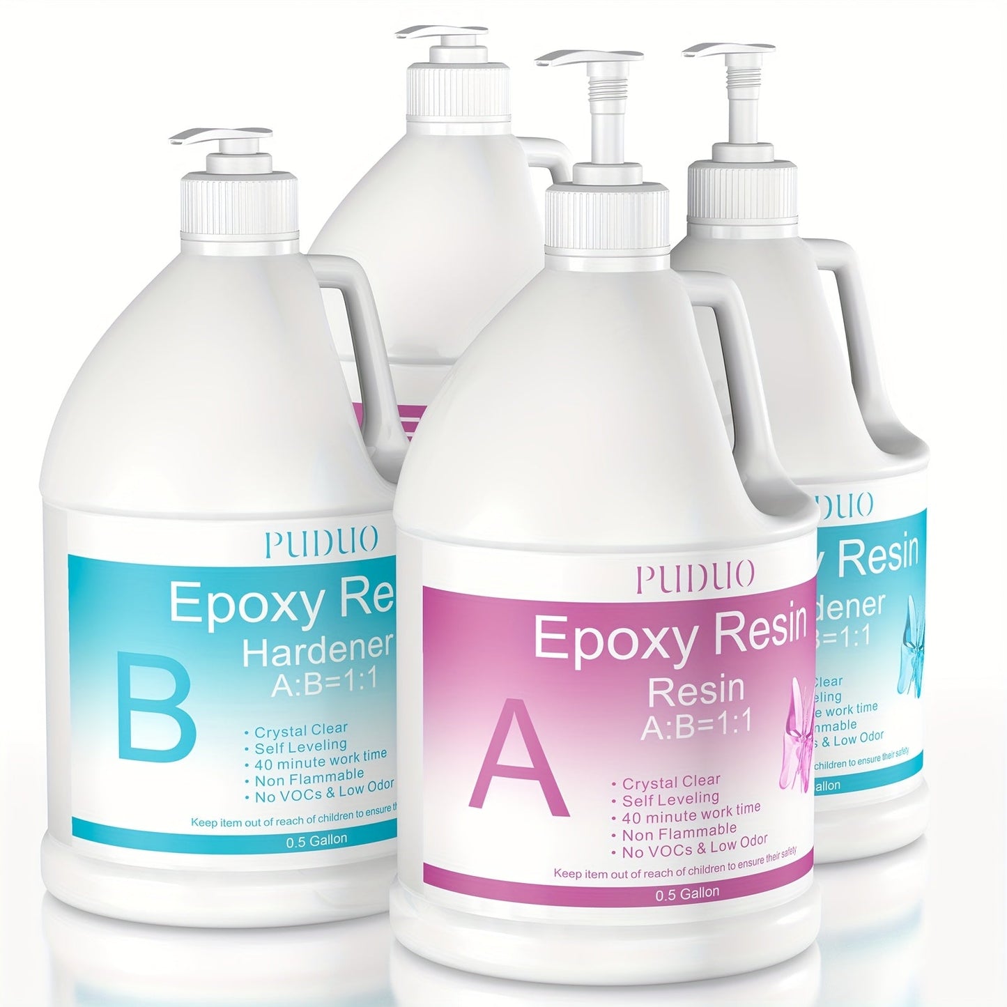 Ultra-Clear Epoxy Resin Kit 1 2 3 Gallon Fast Curing Bubble-Free Non-Yellowing for Entryways, Bedrooms and Living Spaces