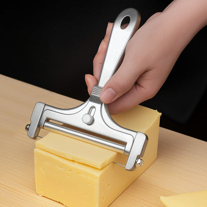 Cheese Slicer Adjustable Thickness 2-Pack, Stainless Steel Wire Cheese Cutter for Hard & Cheese