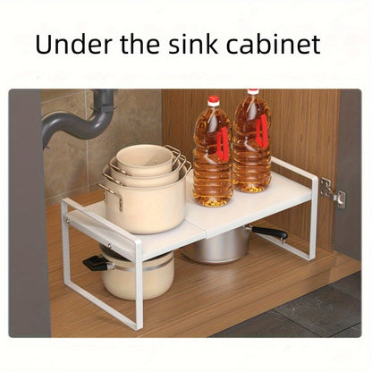 Expandable Cabinet Shelf Organizer Riser for Home Cooking, Dining and Outdoor Meals, with the Listed Configuration