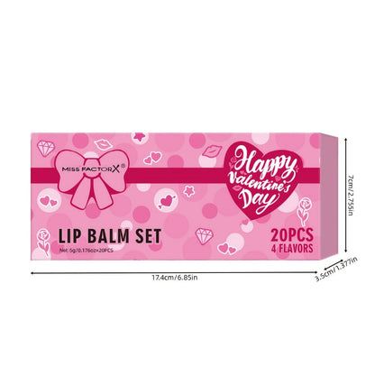 Glossy Tinted Lip Balm Set 20 PCS Gift Box – Moisturizing Long-Lasting Hydration Replenishing Lip Care for Dry Sensitive Lips Women Birthday