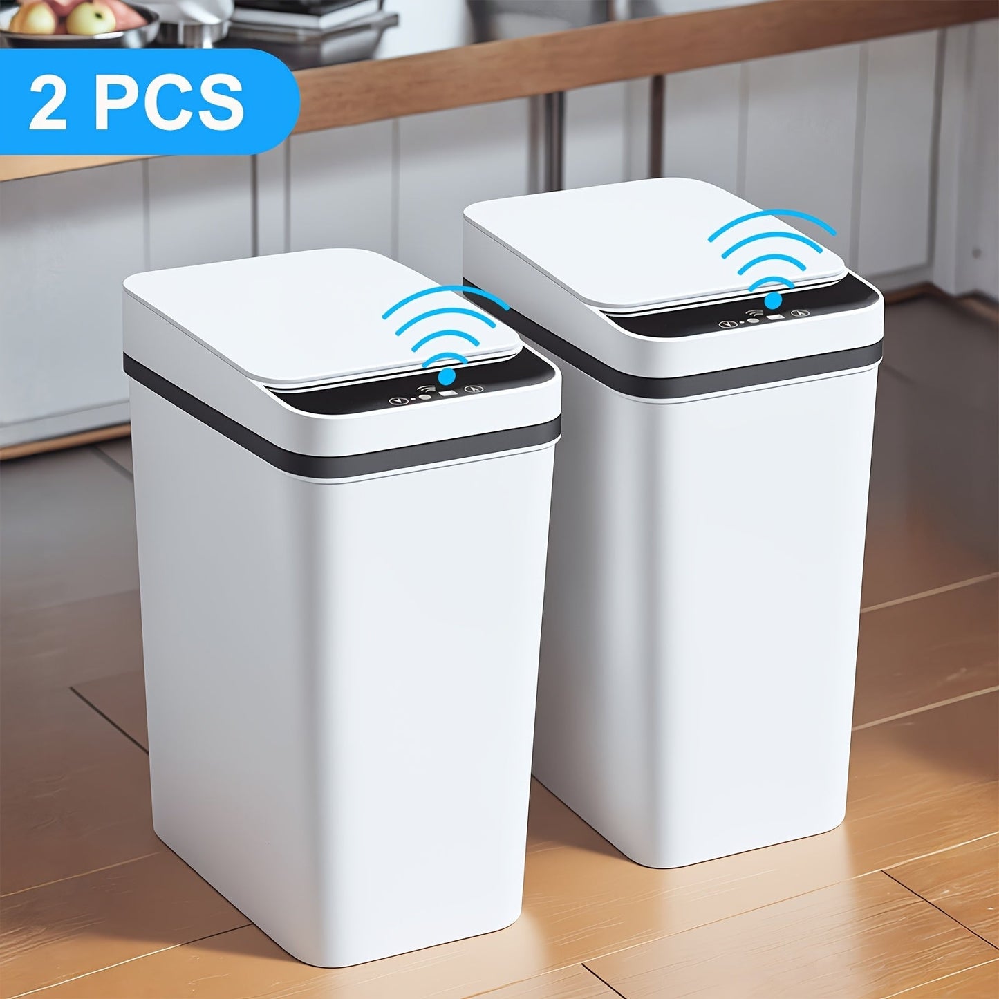 Motion Sensor Trash Can 2-Pack, 2.8 Gallon Touchless Slim Garbage Can with Auto Lid for an Everyday Personal Care Routine
