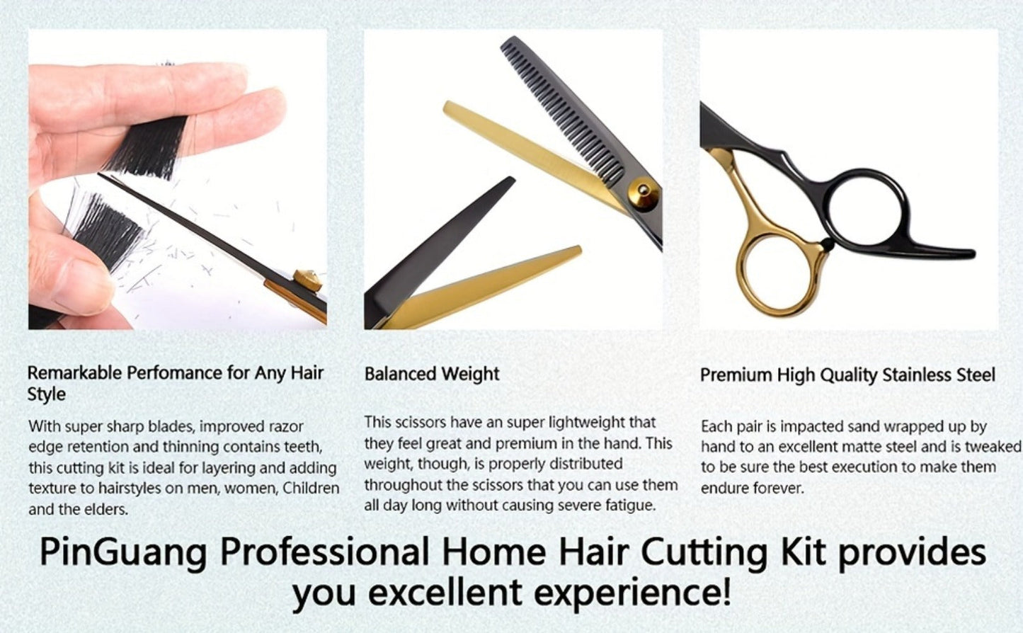 Hair Cutting Scissors Kit 13 Piece – Professional Barber Shears Set with Thinning Shears, Blending Scissors & Accessories