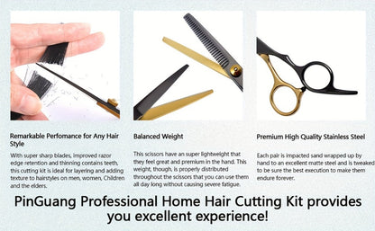 Hair Cutting Scissors Kit 13 Piece – Professional Barber Shears Set with Thinning Shears, Blending Scissors & Accessories