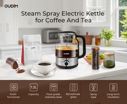 OD-T1206 Glass Coffee Maker and Tea Brewer with 1.2L Capacity, 600W Rating and Keep-Warm Control