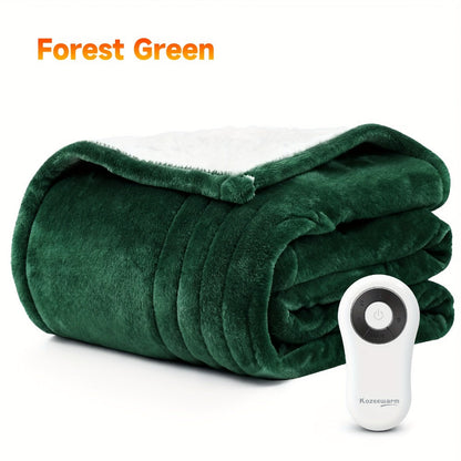 Dual Control Electric Heated Blanket with 10 Heat Levels - Auto Shutoff, Overheat Protection, Fast Heating