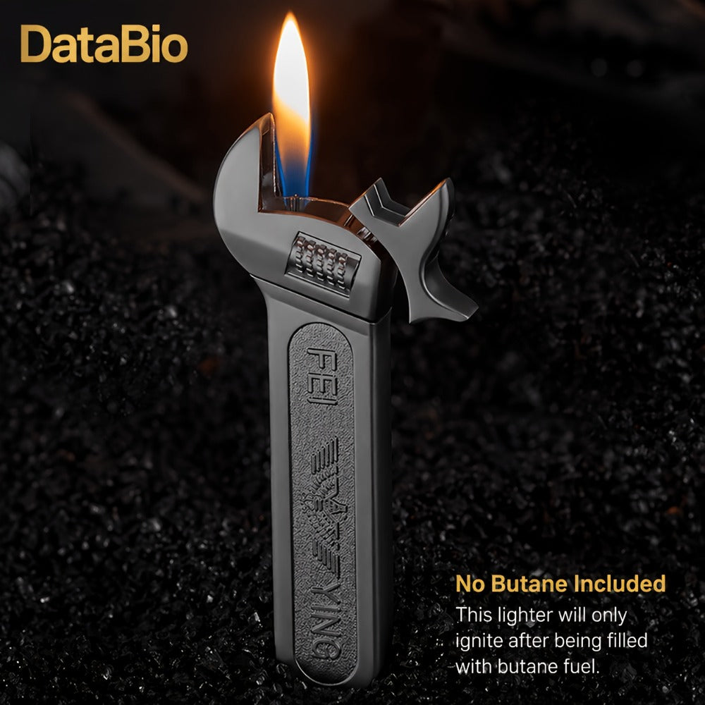 Spanner Shape Novelty Lighter, Refillable Butane Windproof Metal Lighter, Cool Gadget Gift for Men