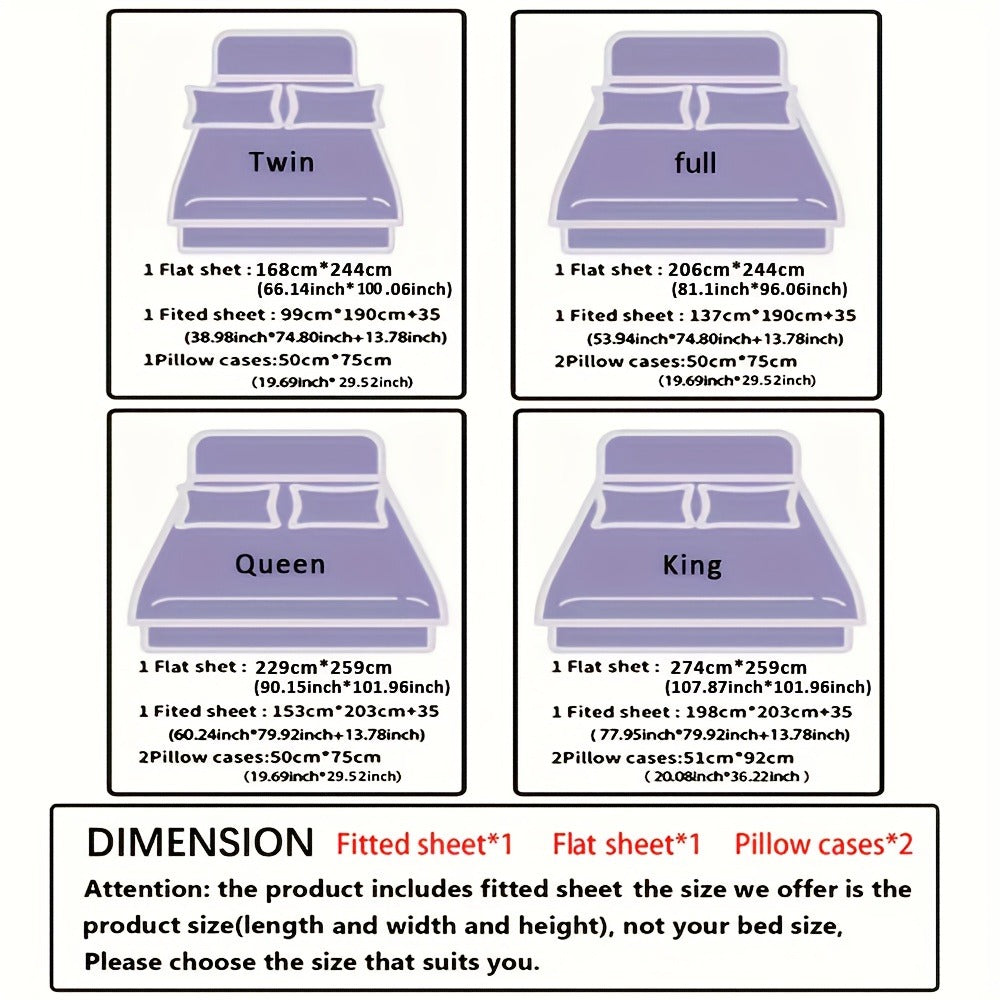 Bamboo Fitted Sheet Set 4-Piece Deep Pocket 18"-24", 2200TC Ultra- Cool Breathable Bed Sheets, Anti-Shrink Fade-Resistant