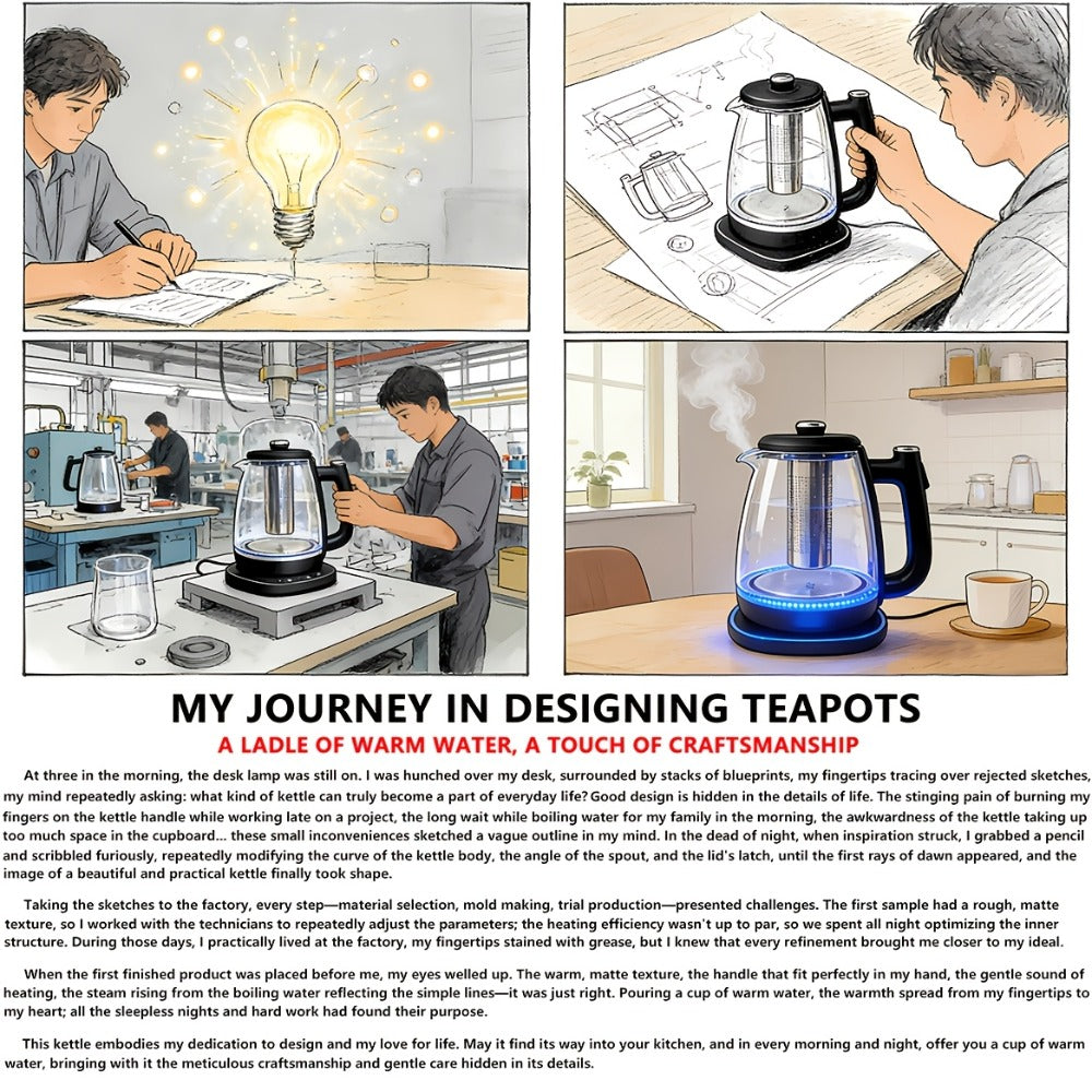 Electric Kettle 1.8L Stainless Steel, Fast Boil with Auto Shut-Off, Boil-Dry Protection, Removable Filter & 360° Swivel Base