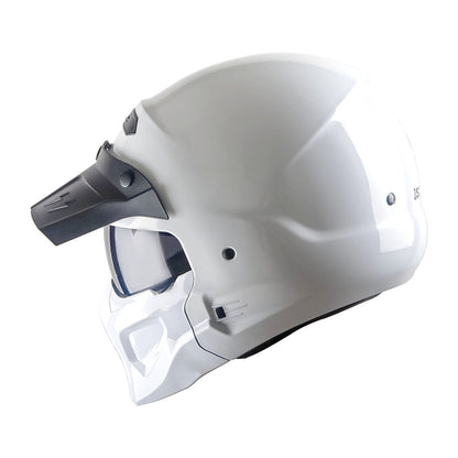 Motorcycle Helmet Convertible Full/Open-Face Shell with Detachable Mask, Smoked Shield, S-XL Sizes and Multiple Styles