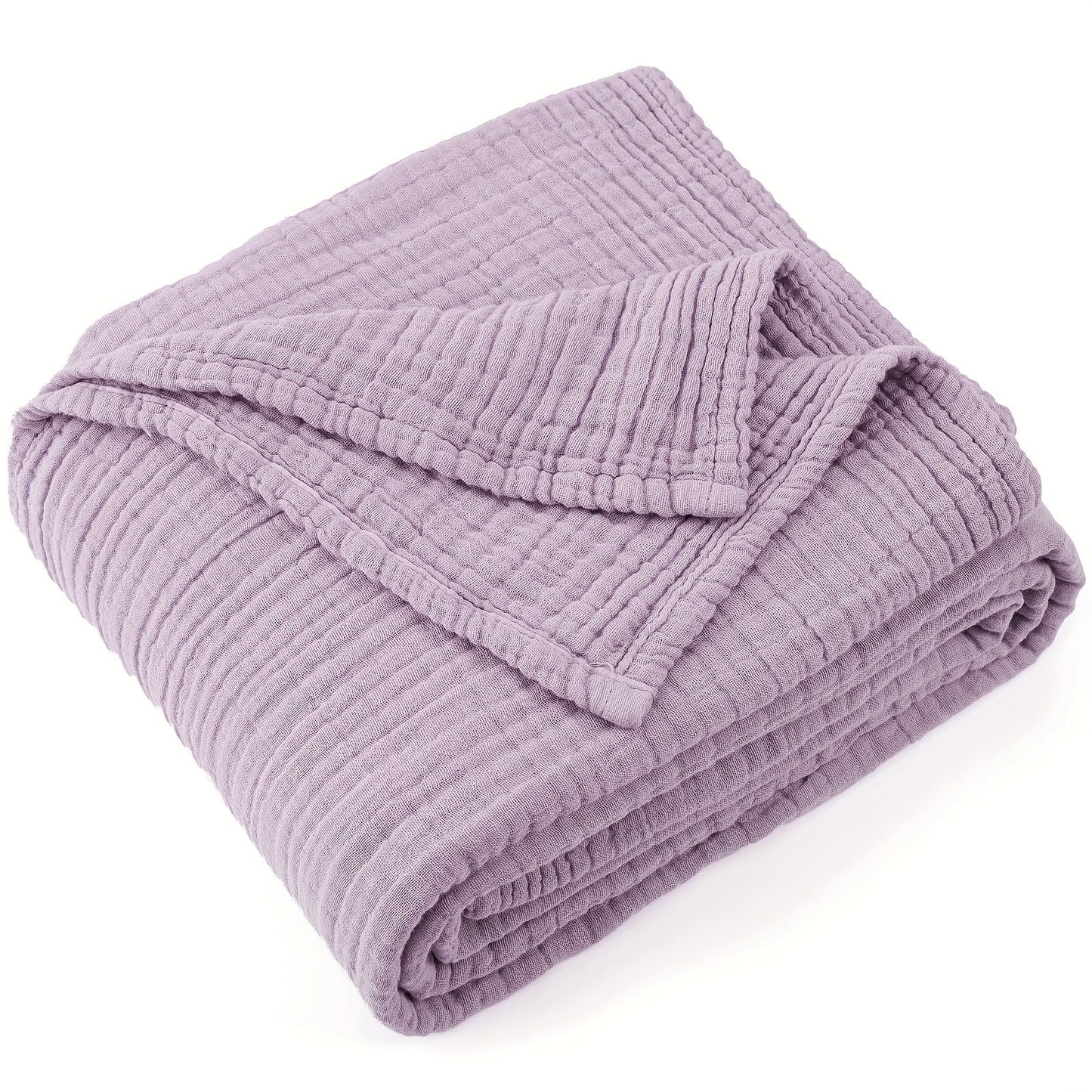 Muslin Blanket 100% Cotton 6-Layer, Breathable Gauze Throw for Couch & Bed, All Season, 13 Colors