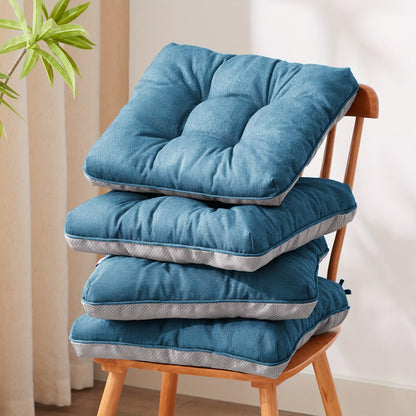 Memory Foam Chair Cushions Set of 4 – Kitchen Chair Pads with Non-Slip Backing & Ties, 500GSM Thick Seat Cushions for Dining Chairs Indoor