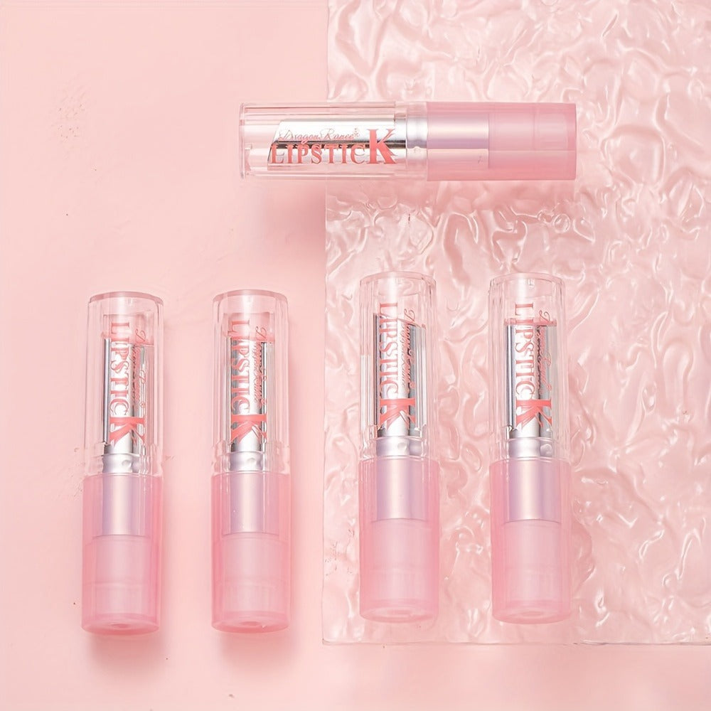 Lip Balm YAMITIK 4-Piece Tinted Stick Set with Pink Tubes, Sheer Gloss Finish and DR111 Option