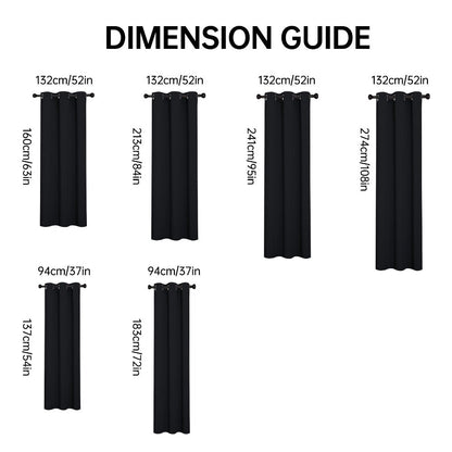 Blackout Curtains 4 Panels 100% Light Blocking Thermal Insulated Noise Reducing Grommet Window Curtains for Bedroom Living Room Balcony