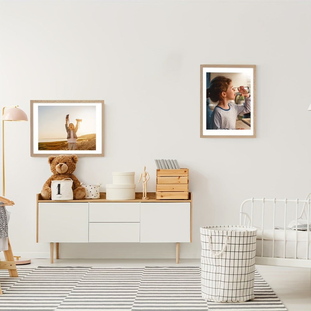 Picture Frames 12x16 Set of 3 – Classic Wood Poster Frames, Horizontal & Vertical Wall Hanging, Multi-Color Options for Bedroom Office