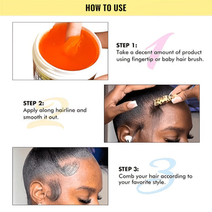 Extreme Hold Braid Gel & Edge Control Hair Wax Pomade – Anti-Frizz, Moisturizing, Long-Lasting for Braids, Locs, Twists & Sleek Styles
