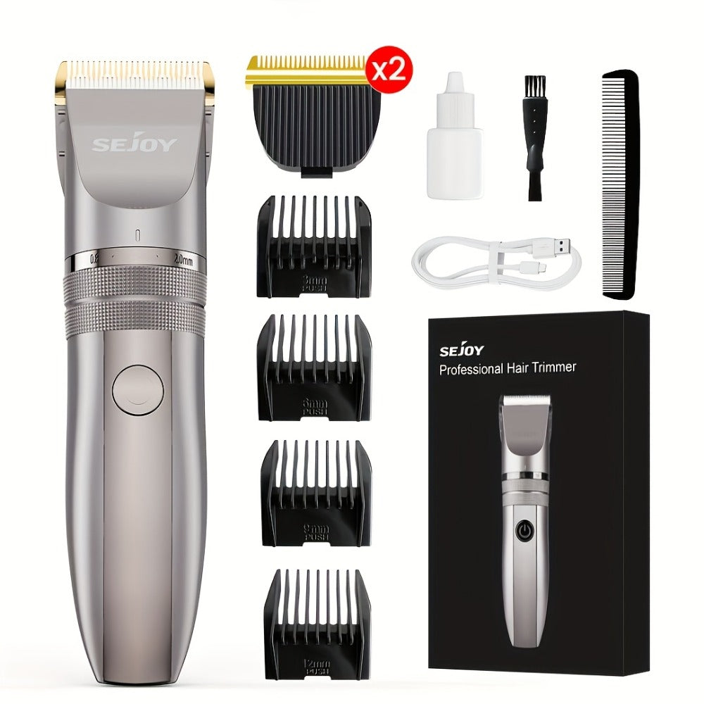 Beard Trimmer for Men Cordless Electric USB Rechargeable with Precision Dial 5-Level Adjustable – Mustache Facial Hair Trimmer Grooming