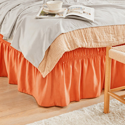 Ruffled Bed Skirt with Adjustable Elastic – Twin Full Queen King, 15-Inch Drop, Machine Washable, 30 Colors