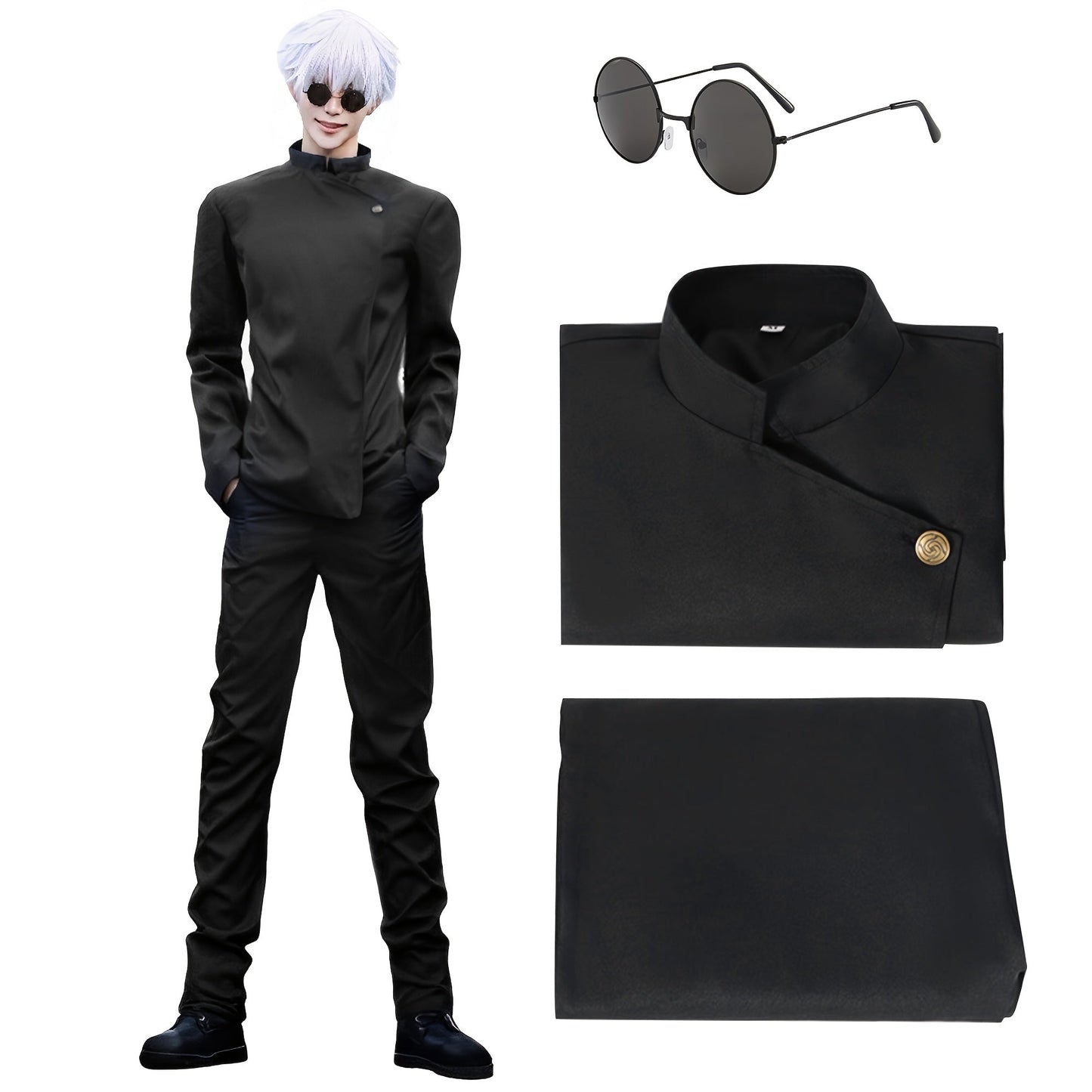 Jujutsu Kaisen Cosplay Costume Uniform, High School Satoru Gojo & Suguru Geto Outfit Set for Men