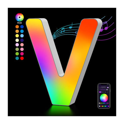 LED Letter Lights Music Sync – Colorful Flashing Marquee Alphabet Lights for Room Decor, Party, Bedroom, Festival & Camping